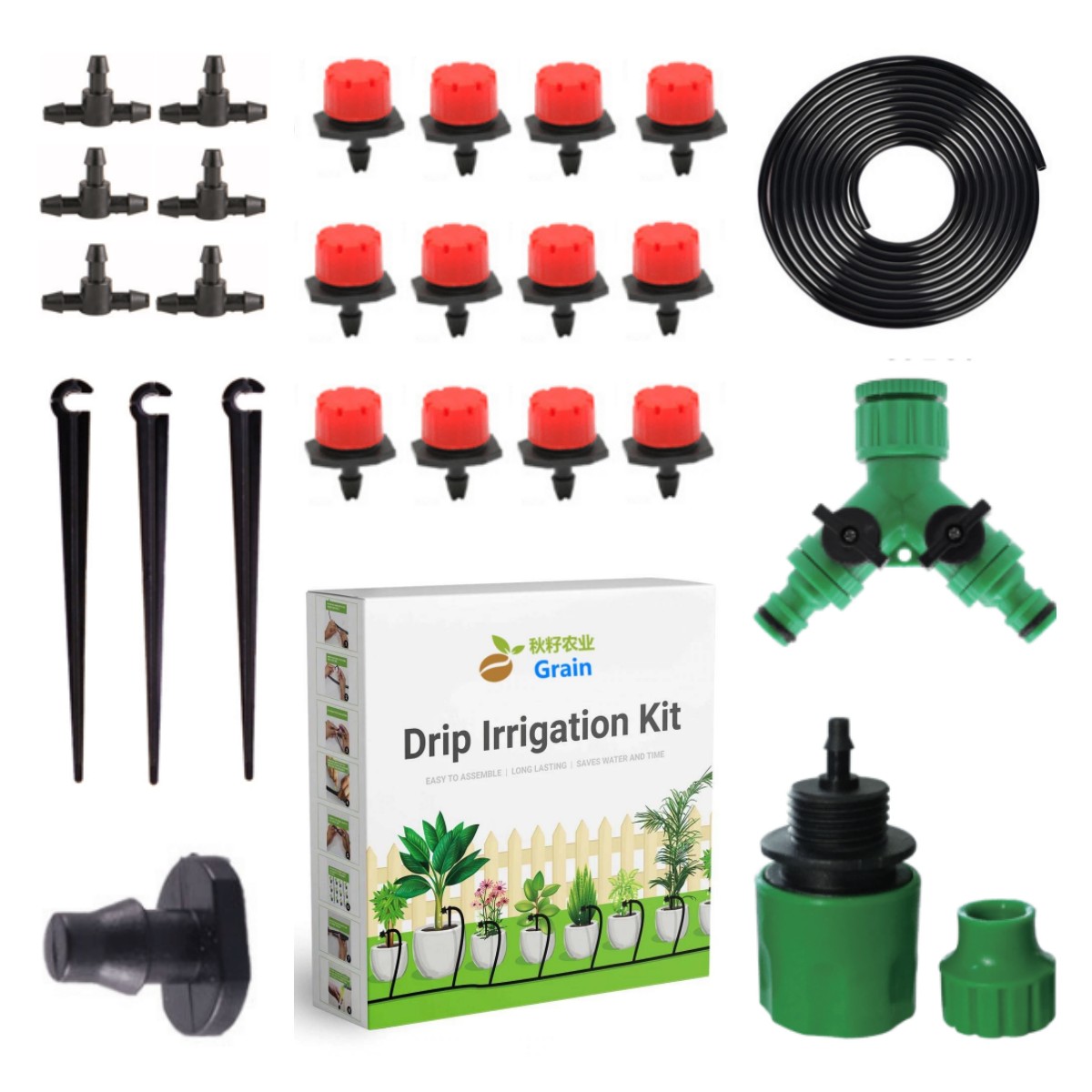 Gardening drip irrigation set